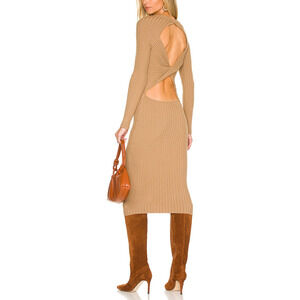 Valentina Shah Ribbed Beige Dame Dress Size M / L